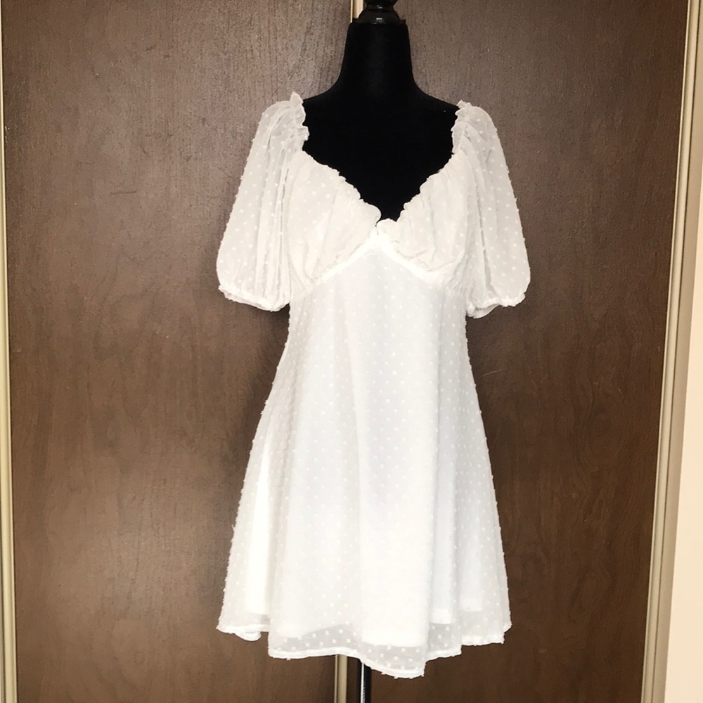 Swiss dot boho romantic tunic dress